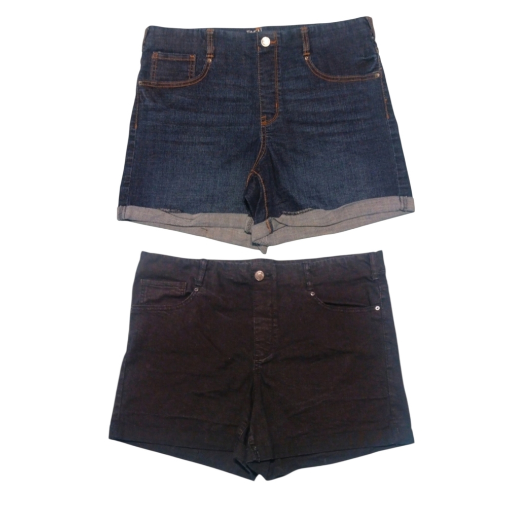 Time and Tru Dark Blue And Black Jean Shorts